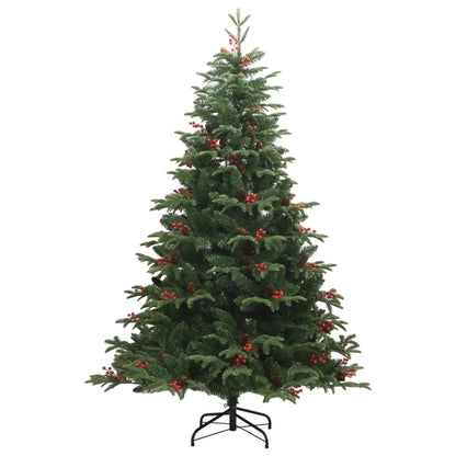 Berkfield Artificial Hinged Christmas Tree with Cones and Berries 180 cm