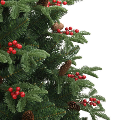 Berkfield Artificial Hinged Christmas Tree with Cones and Berries 180 cm