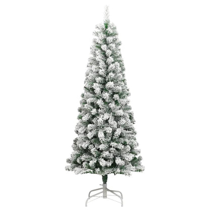 Berkfield Artificial Hinged Christmas Tree with Flocked Snow 180 cm