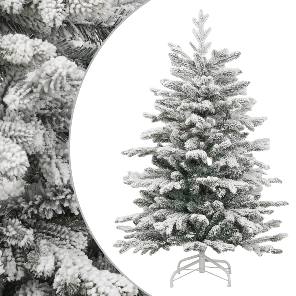Berkfield Artificial Hinged Christmas Tree with Flocked Snow 120 cm