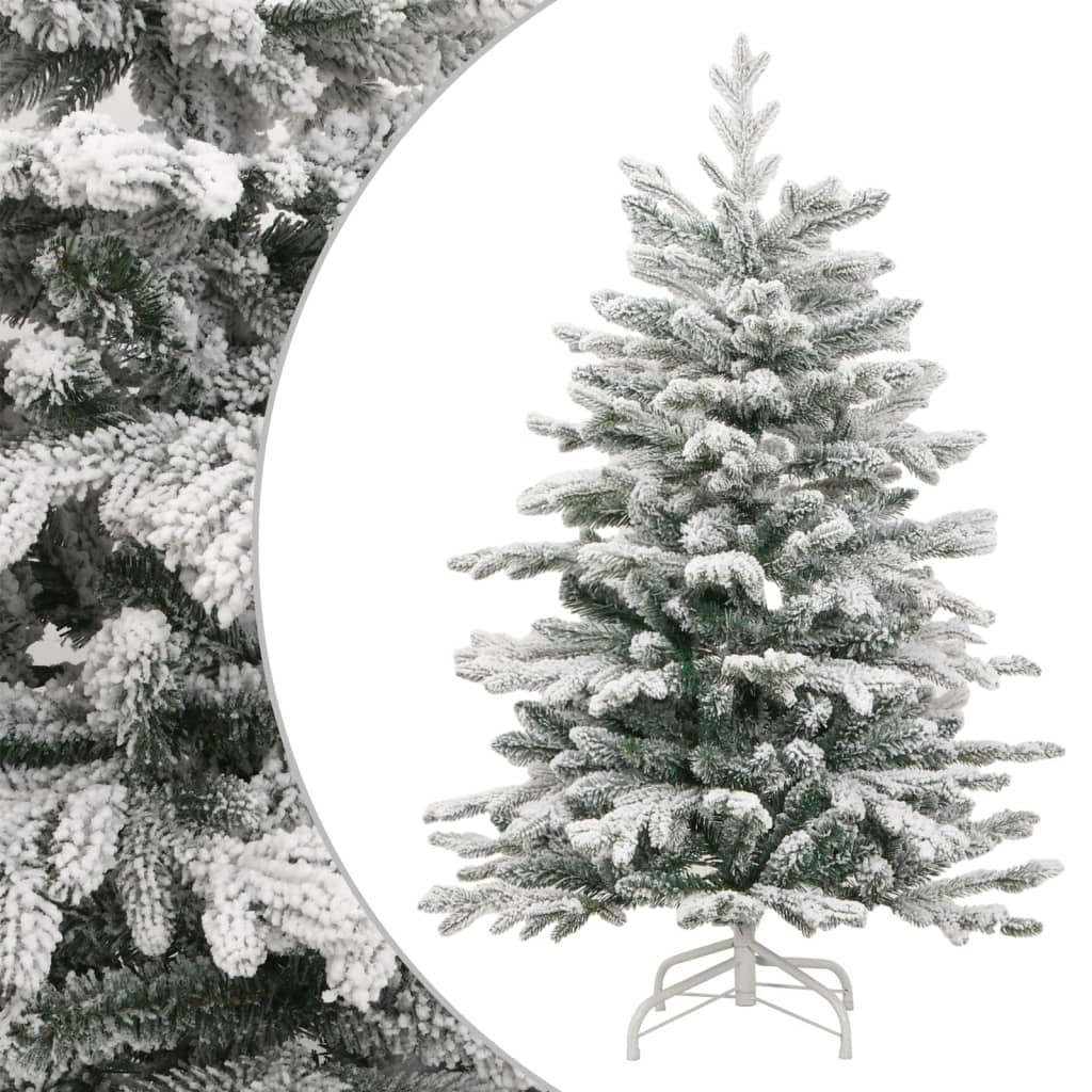 Berkfield Artificial Hinged Christmas Tree with Flocked Snow 180 cm