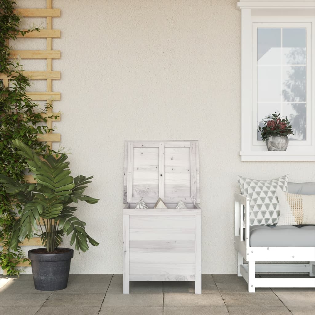 Berkfield Garden Storage Box White 50x49x56.5 cm Solid Wood Fir