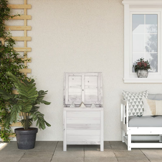 Berkfield Garden Storage Box White 50x49x56.5 cm Solid Wood Fir