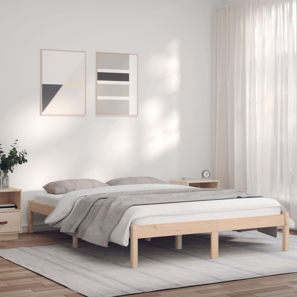 Berkfield Bed Frame 135x190 cm Solid Wood Pine 4FT6 Double