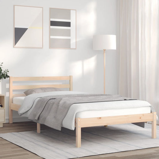 Berkfield Bed Frame 75x190 cm Solid Wood Pine 2FT6 Small Single