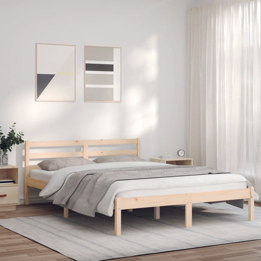 Berkfield Bed Frame 135x190 cm Solid Wood Pine 4FT6 Double