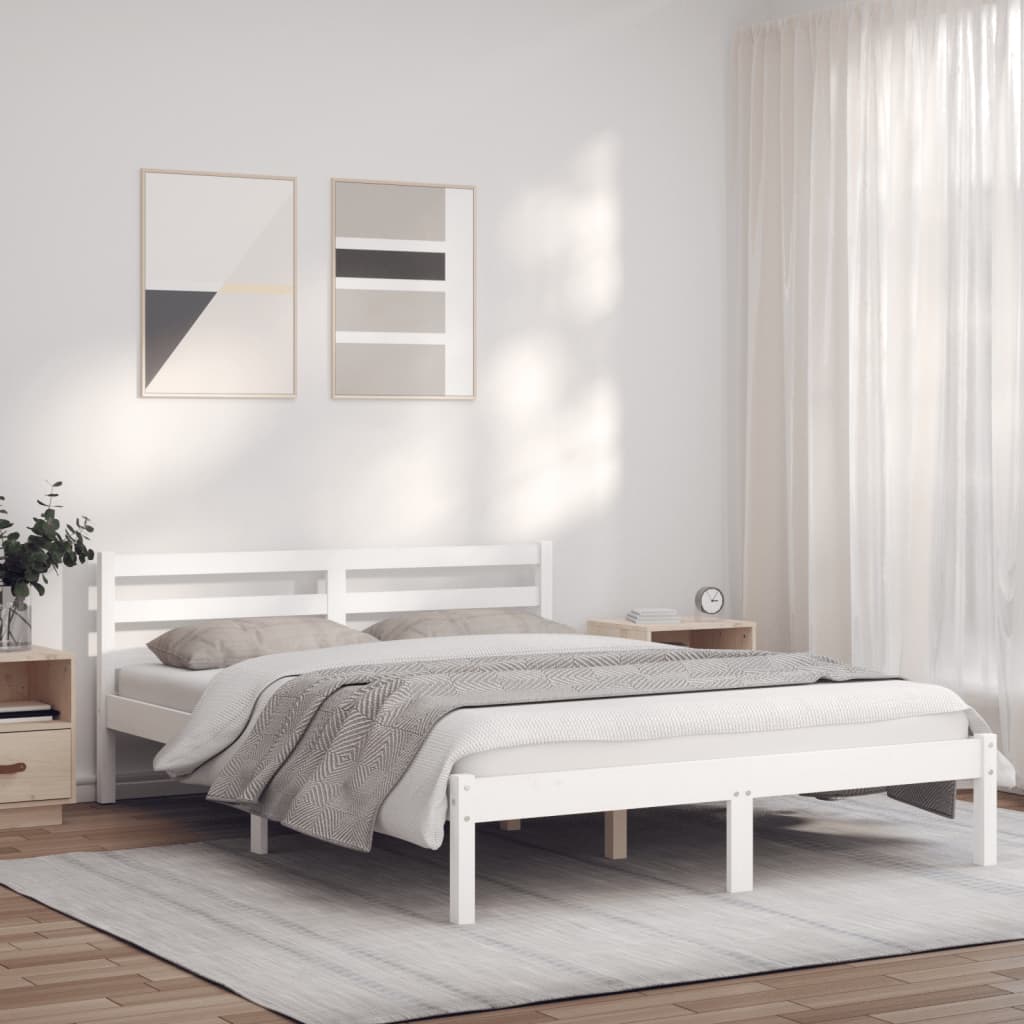 Berkfield Bed Frame White 120x200 cm Solid Wood Pine
