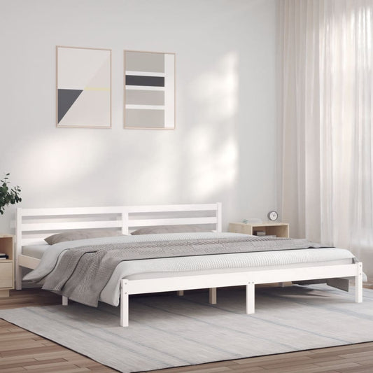 Berkfield Bed Frame White 180x200 cm Solid Wood Pine 6FT Super King