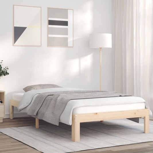 Berkfield Bed Frame 75x190 cm Solid Wood Pine 2FT6 Small Single