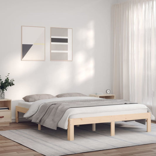 Berkfield Bed Frame 150x200 cm Solid Wood Pine 5FT King