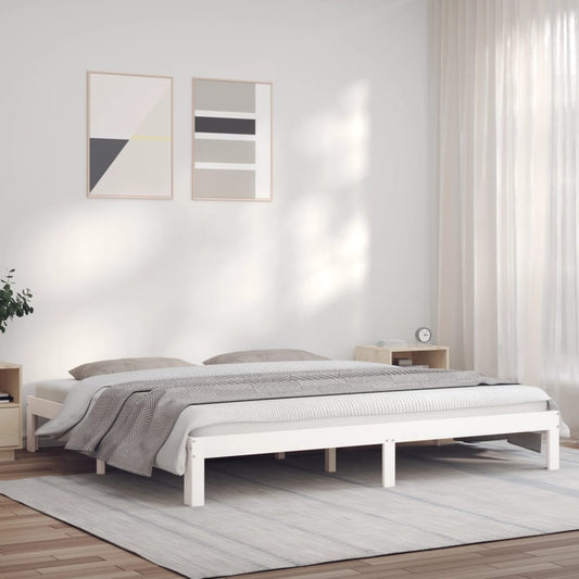 Berkfield Bed Frame White 180x200 cm Solid Wood Pine 6FT Super King