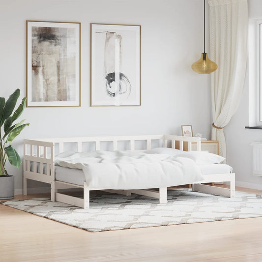 Berkfield Daybed with Trundle White 80x200 cm Solid Wood Pine