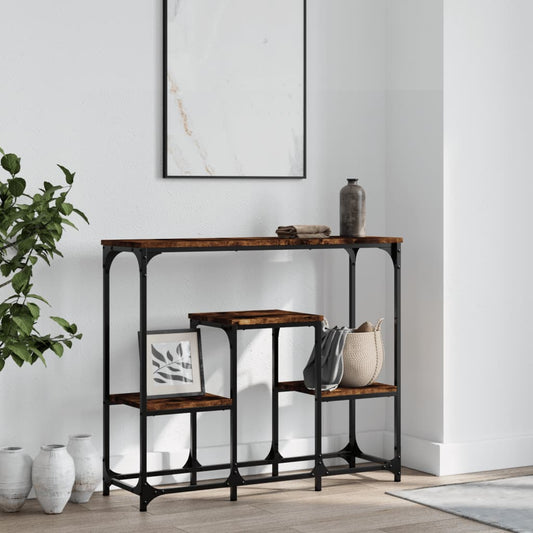 Berkfield Console Table Smoked Oak 89.5x28x76 cm Engineered Wood