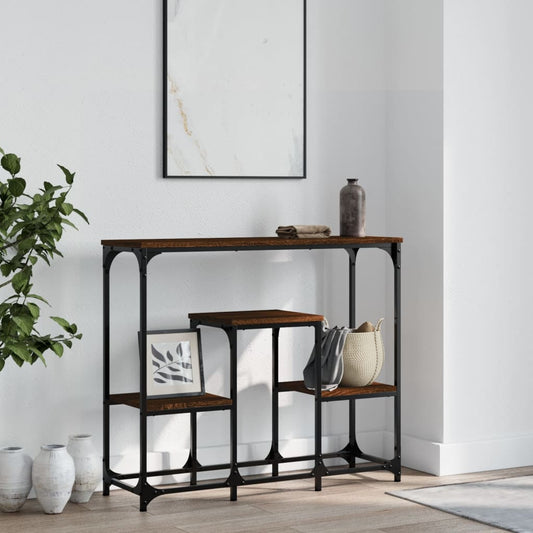 Berkfield Console Table Brown Oak 89.5x28x76 cm Engineered Wood