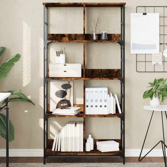 Berkfield Bookshelf Smoked Oak 78.5x33x153 cm Engineered Wood