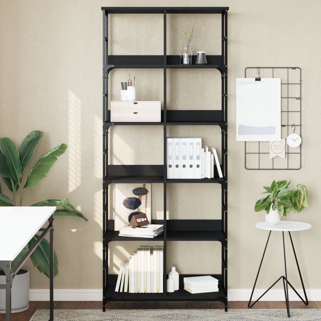 Berkfield Bookshelf Black 78.5x33x188.5 cm Engineered Wood