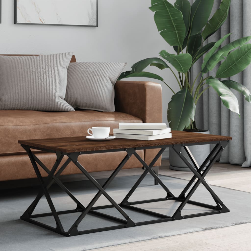 Berkfield Coffee Table Brown Oak 100x49x40 cm Engineered Wood