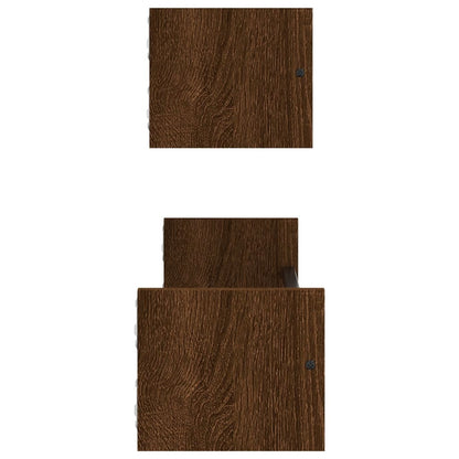 Berkfield Wall Shelves with Bars 2 pcs Brown Oak 60x16x14 cm