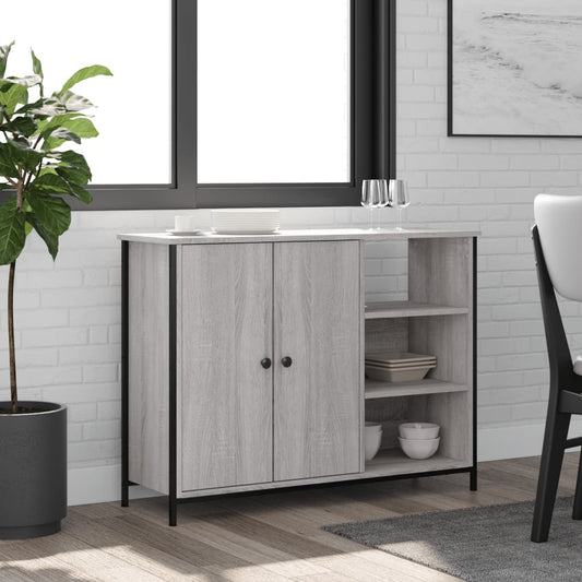 Berkfield Sideboard Grey Sonoma 100x33x75 cm Engineered Wood