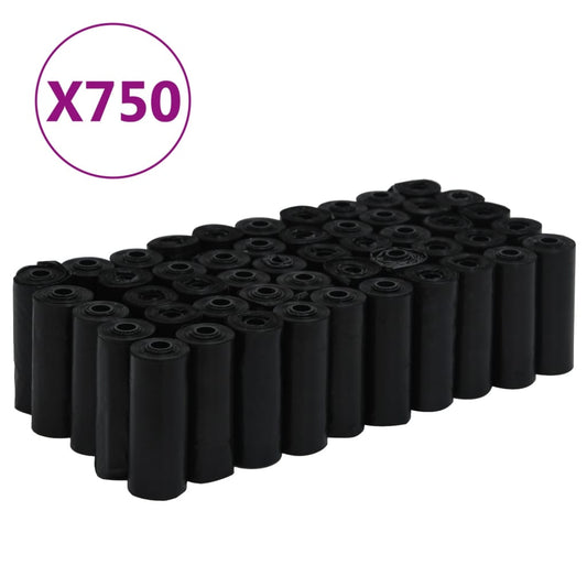Berkfield Dog Poop Bags 750 pcs Black 30x20 cm PE
