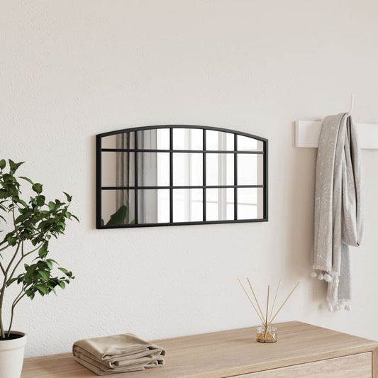 Berkfield Wall Mirror Black 60x30 cm Arch Iron
