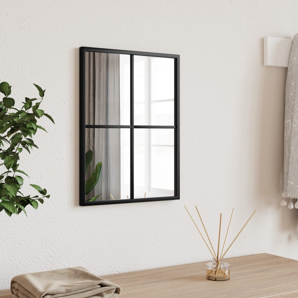 Berkfield Wall Mirror Black 30x40 cm Rectangle Iron