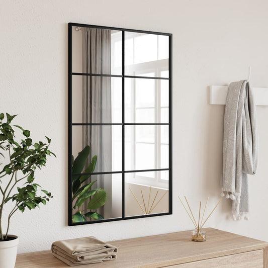 Berkfield Wall Mirror Black 50x80 cm Rectangle Iron
