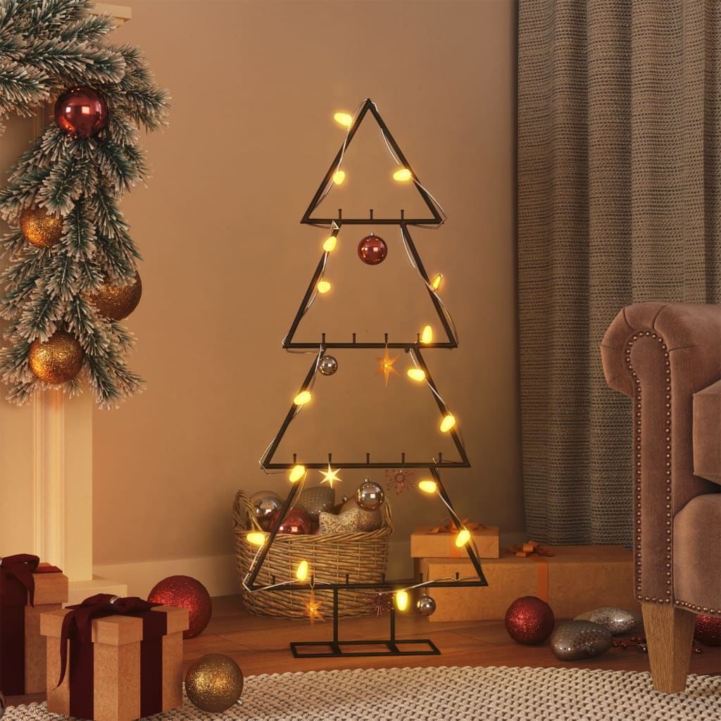 Berkfield Metal Christmas Tree for Decoration Black 90 cm