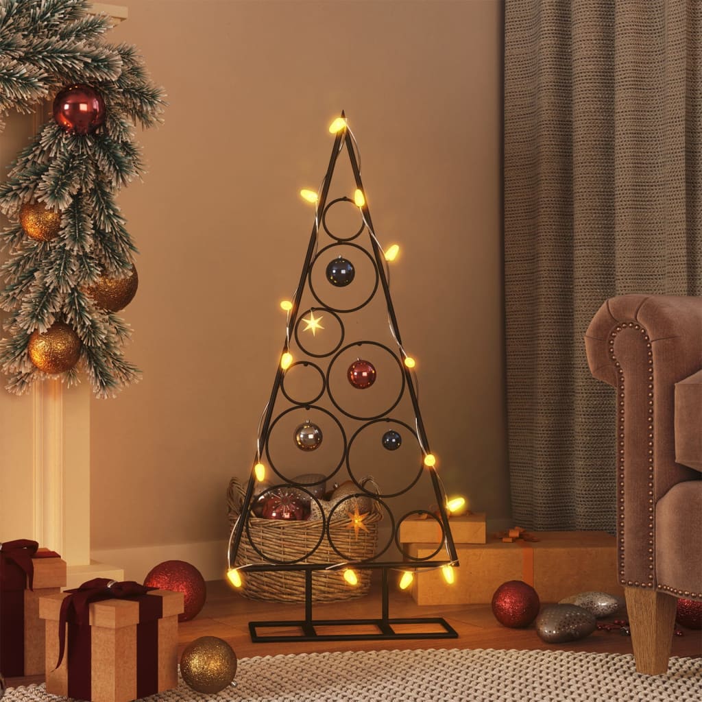 Berkfield Metal Christmas Tree for Decoration Black 90 cm