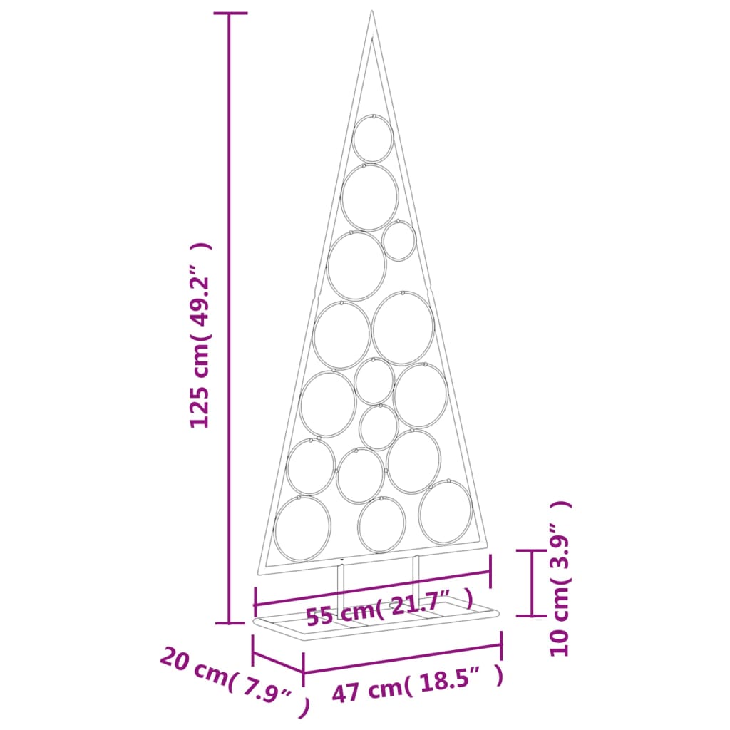 Berkfield Metal Christmas Tree for Decoration Black 125 cm