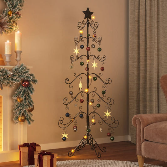 Berkfield Metal Christmas Tree for Decoration Black 180 cm