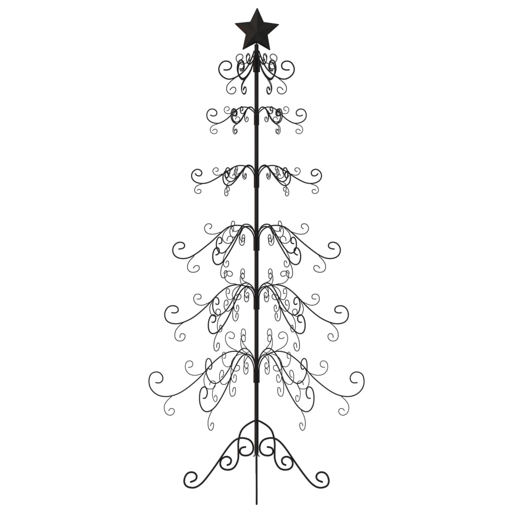 Berkfield Metal Christmas Tree for Decoration Black 215 cm