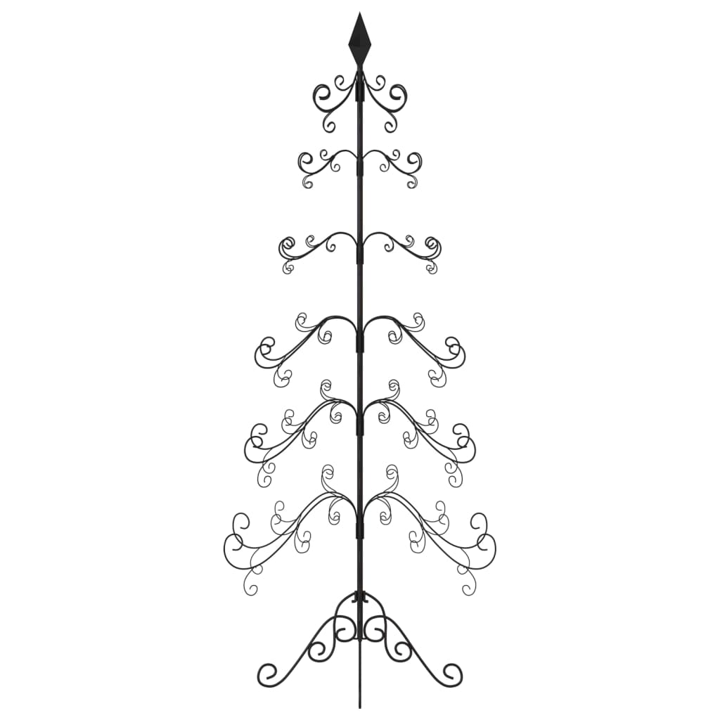 Berkfield Metal Christmas Tree for Decoration Black 215 cm