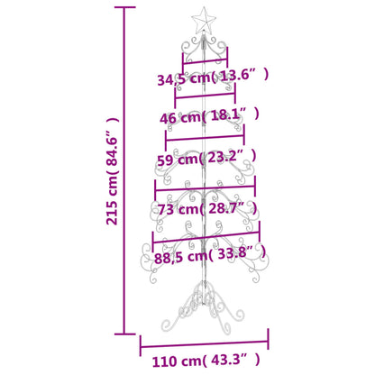 Berkfield Metal Christmas Tree for Decoration Black 215 cm