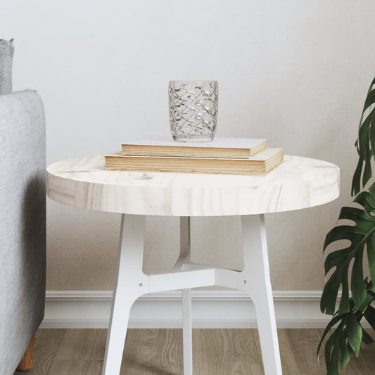 Berkfield Table Top Round White �_�”�_40x3 cm Solid Wood Pine
