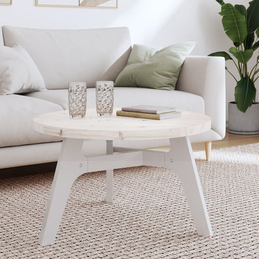 Berkfield Table Top Round White �_�”�_70x3 cm Solid Wood Pine
