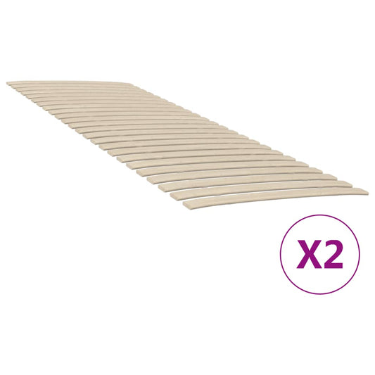 Berkfield Slatted Bed Bases with 48 Slats 2 pcs 70x200 cm