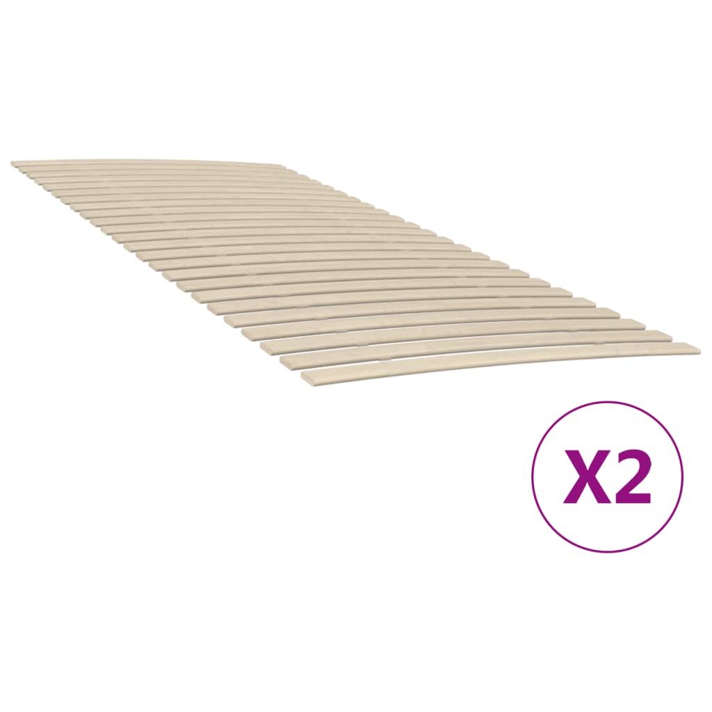 Berkfield Slatted Bed Bases with 48 Slats 2 pcs 90x200 cm