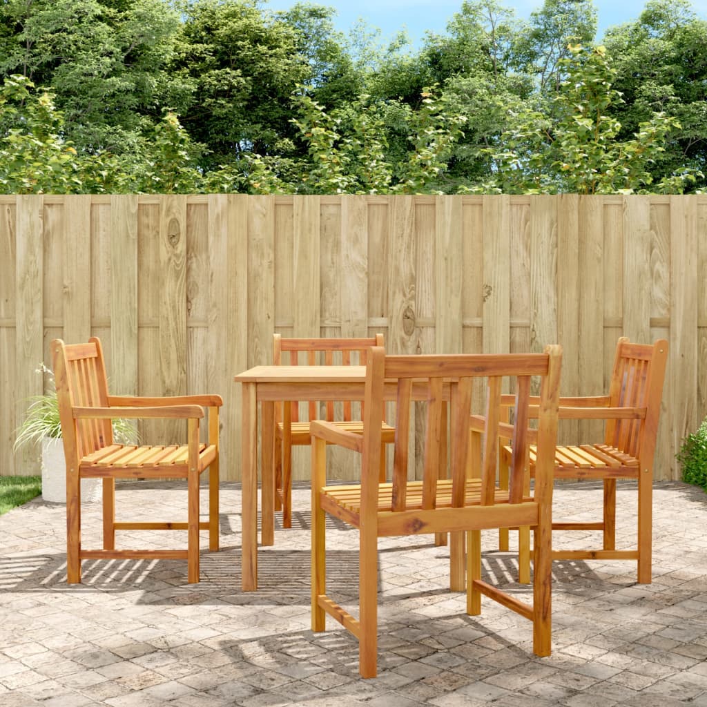 Berkfield 5 Piece Garden Dining Set Solid Wood Acacia