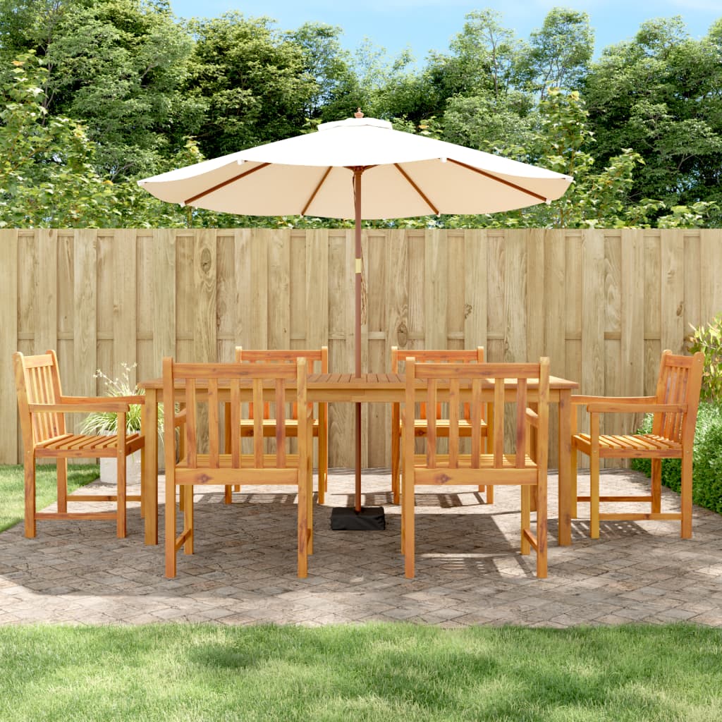 Berkfield 7 Piece Garden Dining Set Solid Wood Acacia