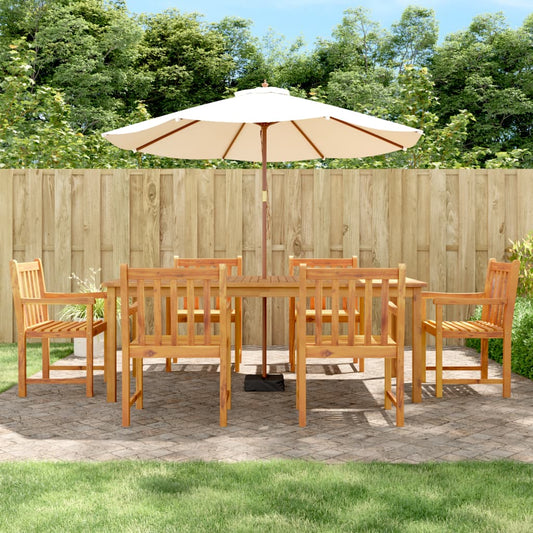 Berkfield 7 Piece Garden Dining Set Solid Wood Acacia