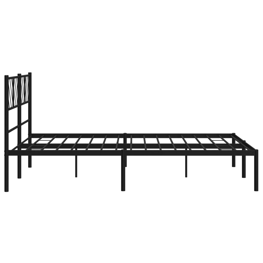 Berkfield Metal Bed Frame with Headboard Black 120x200 cm