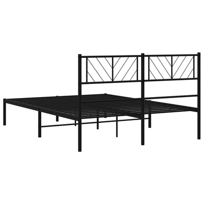 Berkfield Metal Bed Frame with Headboard Black 120x200 cm