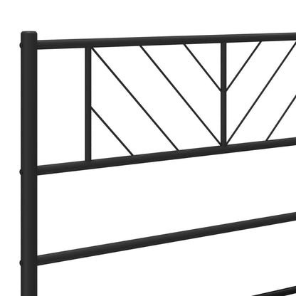 Berkfield Metal Bed Frame with Headboard Black 120x200 cm