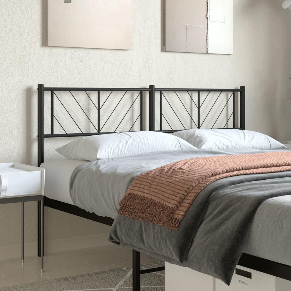 Berkfield Metal Headboard Black 142x90 cm