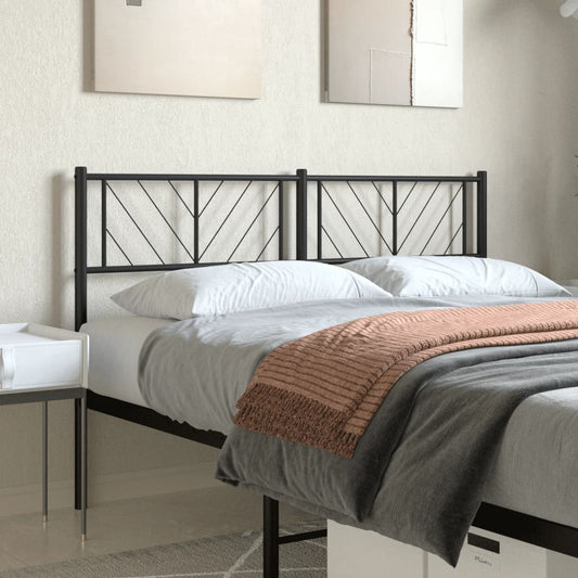 Berkfield Metal Headboard Black 142x90 cm