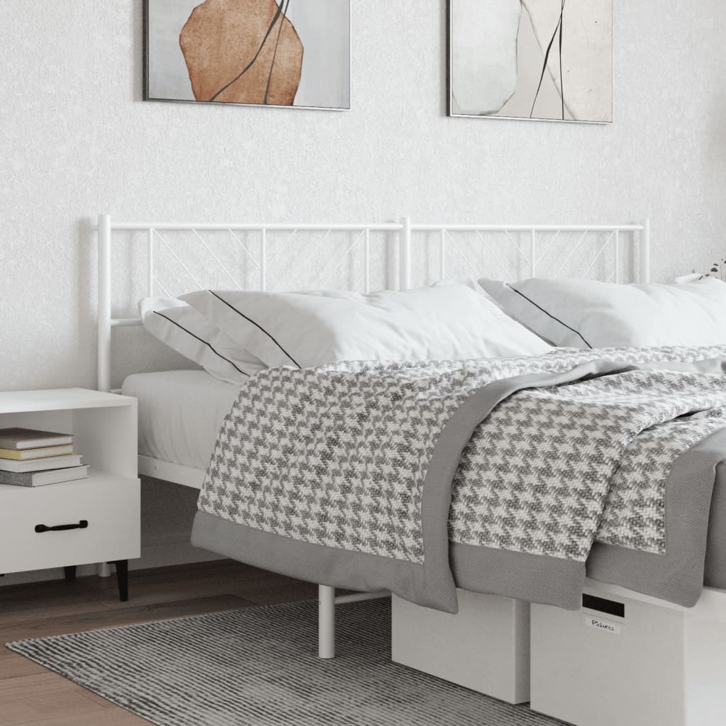 Berkfield Metal Headboard White 206x90 cm