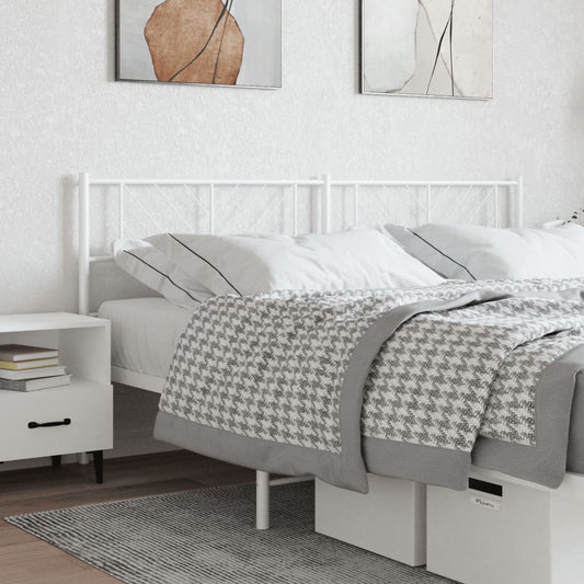 Berkfield Metal Headboard White 206x90 cm