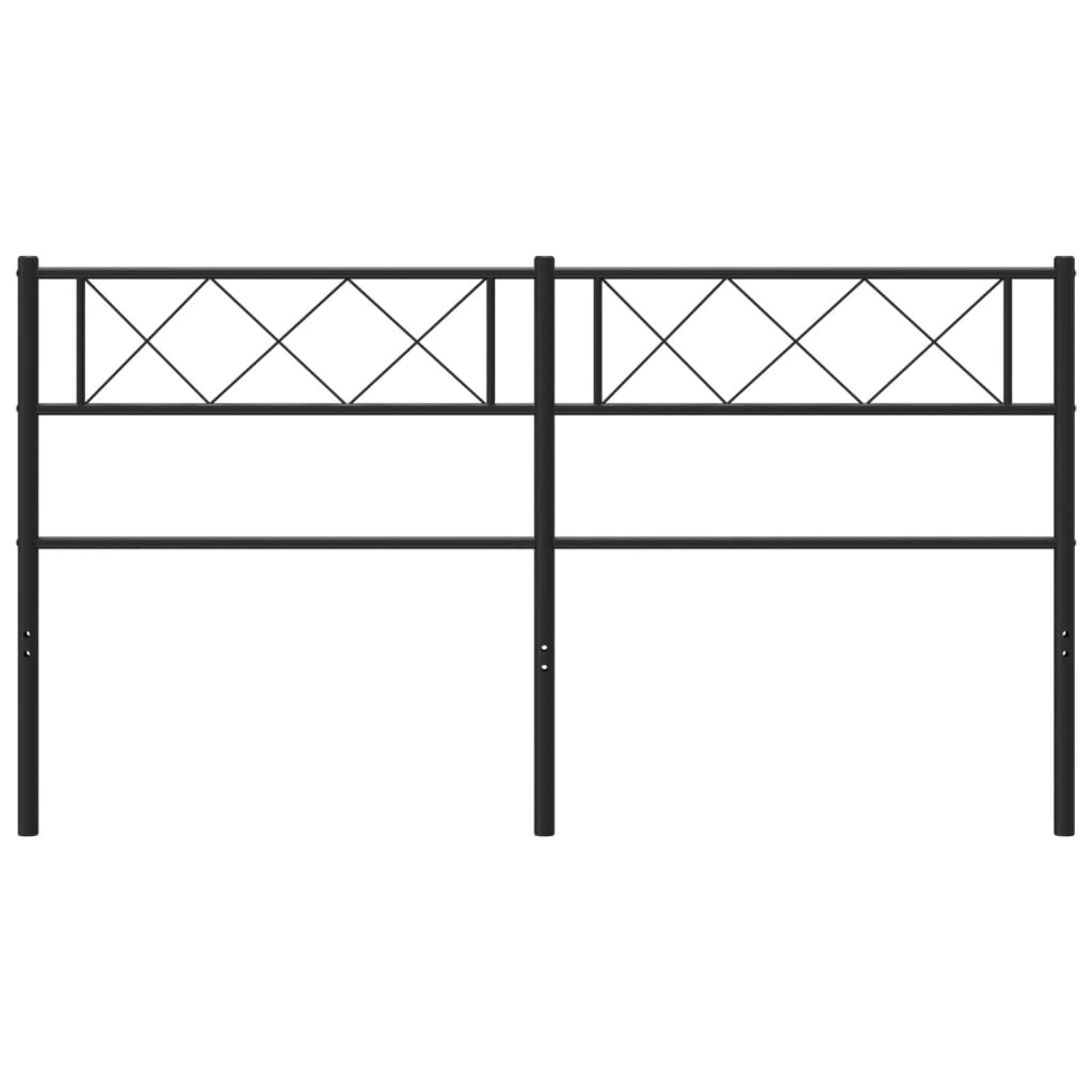 Berkfield Metal Headboard Black 125x90 cm