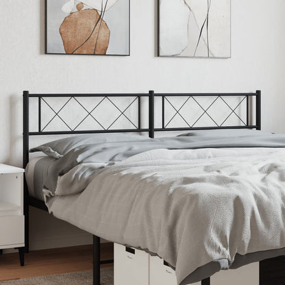 Berkfield Metal Headboard Black 125x90 cm